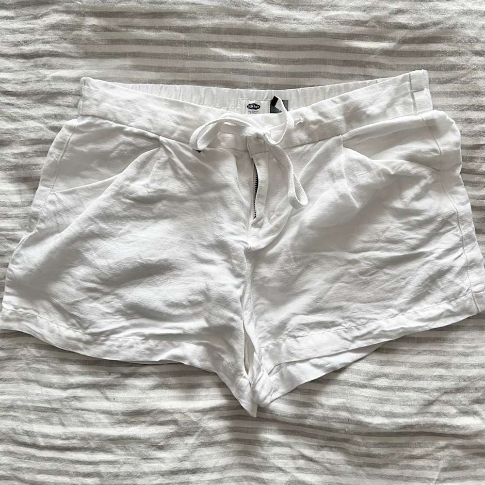 Old Navy White Linen Shorts
